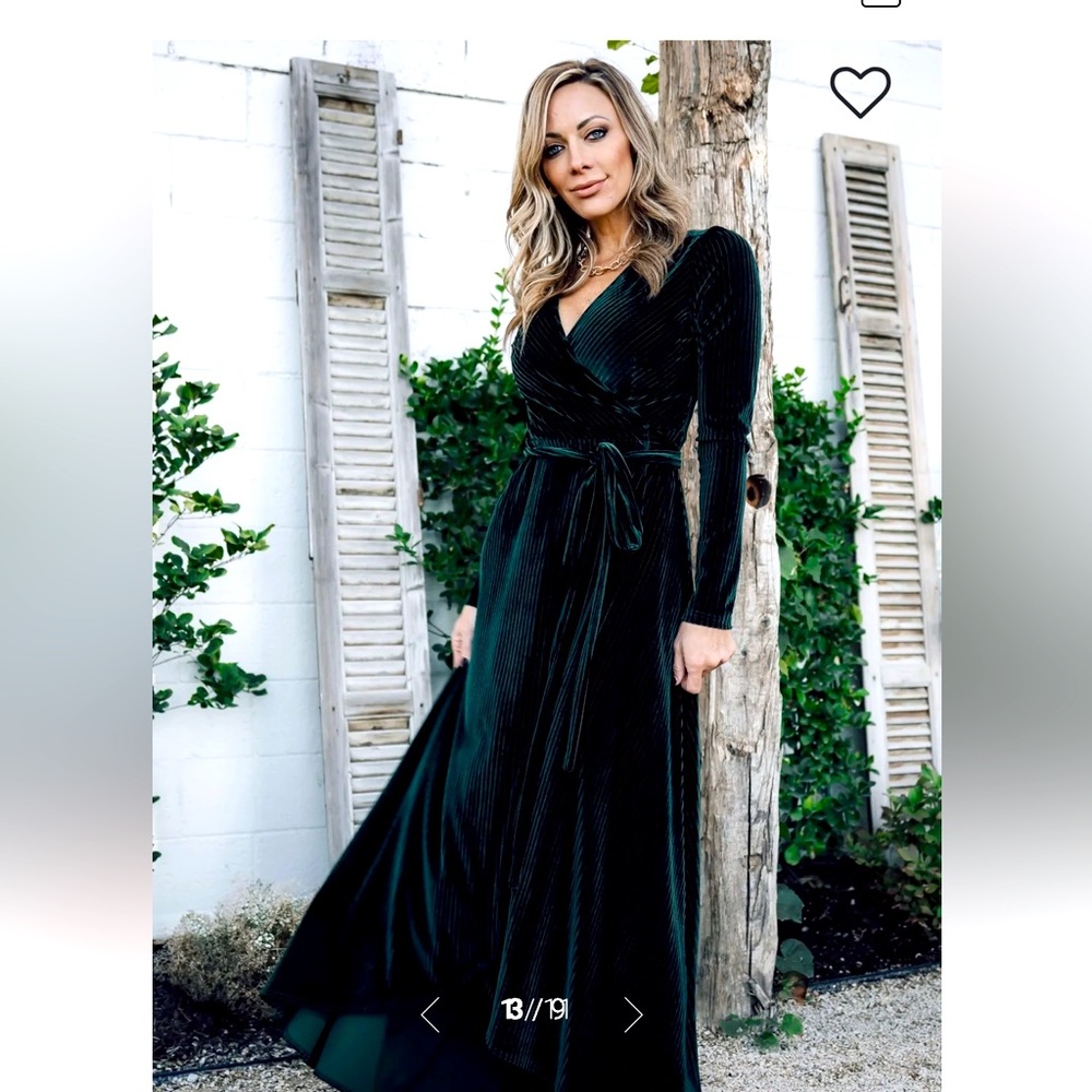 XS Womens Baltic Born Emerald Jada Velvet wrap dress